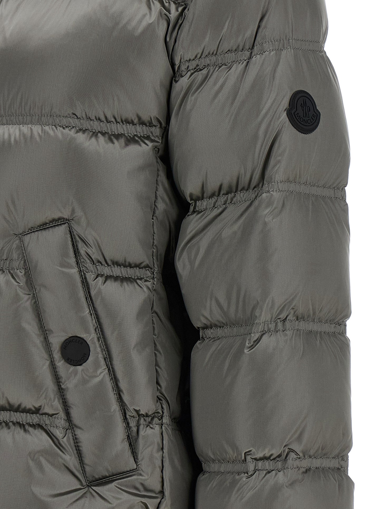 Moncler Gray Polyamide Full-Length Jacket