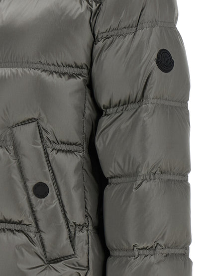 Moncler Gray Polyamide Full-Length Jacket