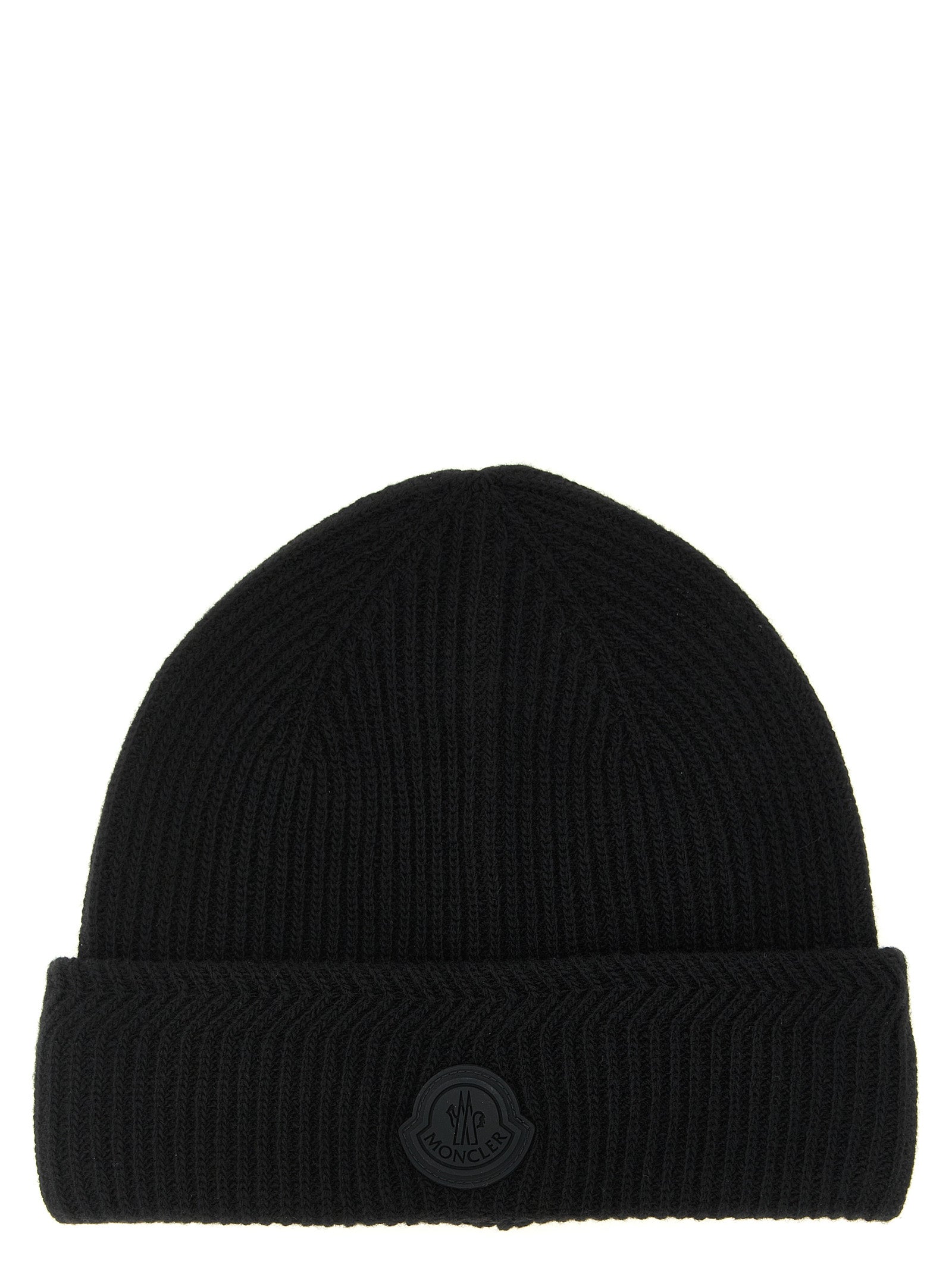 Beanie Hat by Moncler for men in cashmere virgin wool black, patterned & herringbone features a refined luxury silhouette, artfully capturing the essence of the refined luxury Cashmere Virgin Wool Beanie Hat design for a sophisticated, premium look.