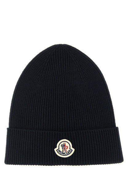 Beanie Hat by Moncler for men in virgin wool felt navy presents a urban-chic silhouette, showcasing the urban-chic craftsmanship of this Virgin Wool Felt Beanie Hat.
