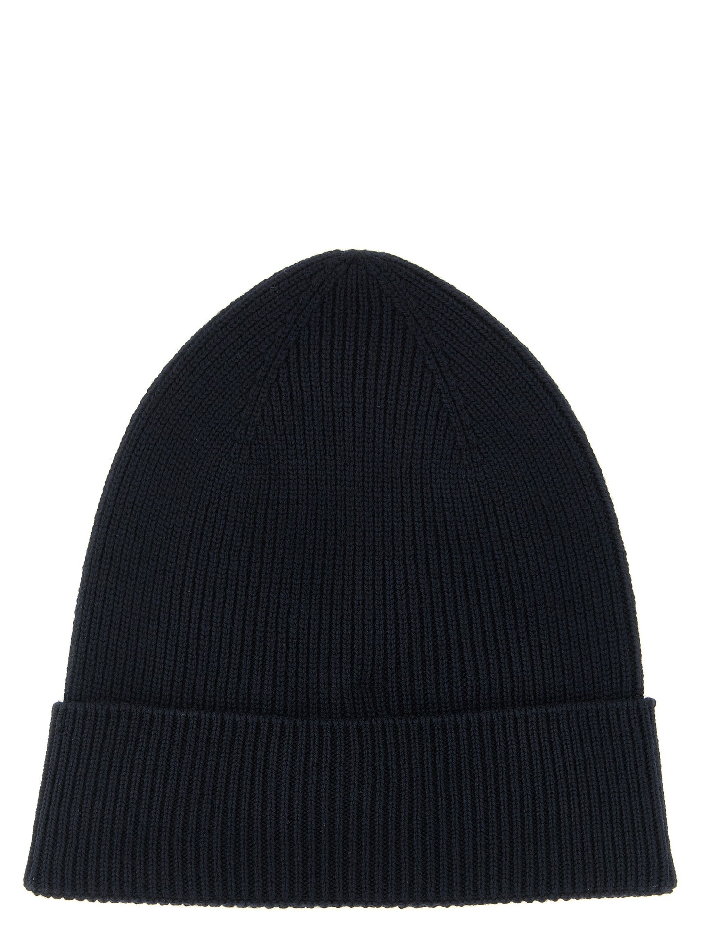 Beanie Hat by Moncler for men in virgin wool felt navy features a distinguished knit construction, showcasing the sophisticated silhouette and distinguished finish of the Virgin Wool Felt Beanie Hat.