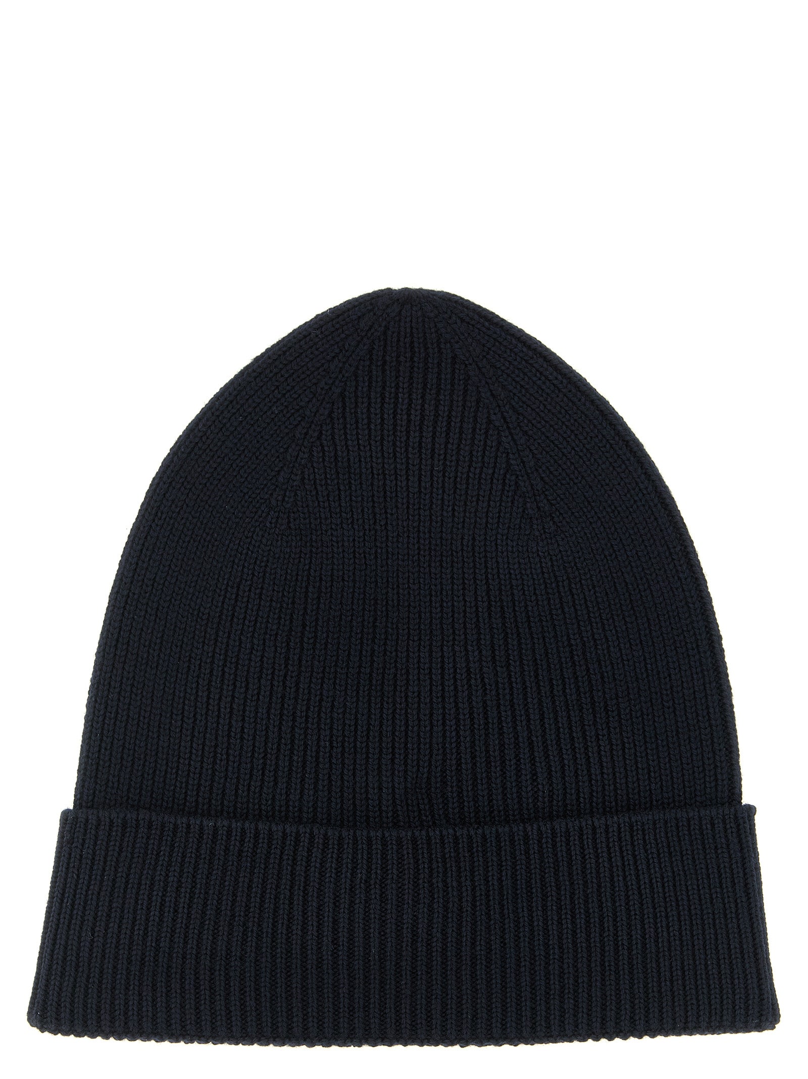 Beanie Hat by Moncler for men in virgin wool felt navy features a distinguished knit construction, showcasing the sophisticated silhouette and distinguished finish of the Virgin Wool Felt Beanie Hat.