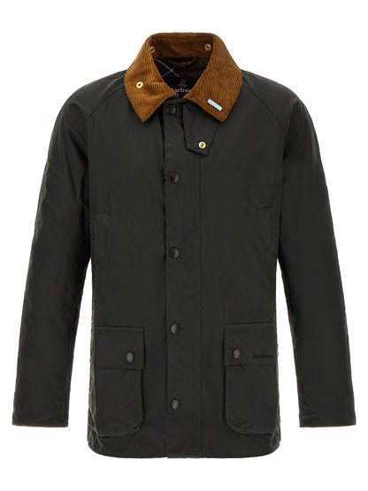 Windbreaker Jacket by Barbour for men in cotton corduroy bicolour & green showcases a modern silhouette, integrating pockets & windproof and a modern for a sophisticated finish.