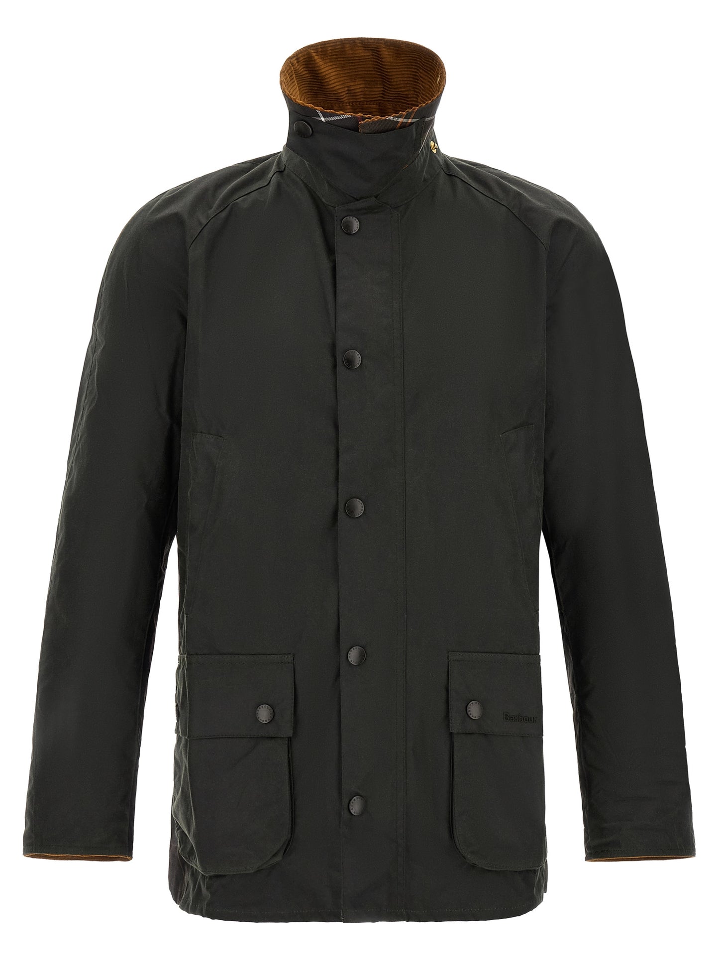 Windbreaker Jacket by Barbour for men in cotton corduroy bicolour & green features an magnificent silhouette, showcasing the sophisticated and functional pockets & windproof for a premium, magnificent look.