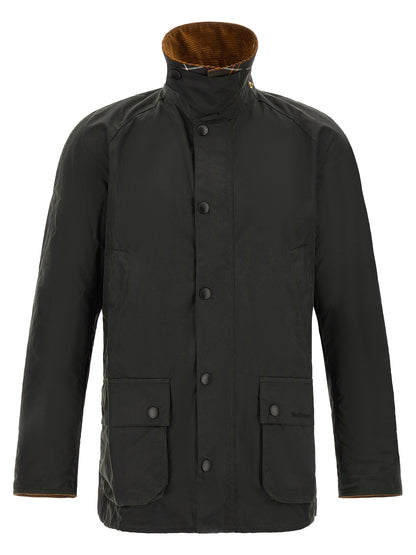 Windbreaker Jacket by Barbour for men in cotton corduroy bicolour & green features an magnificent silhouette, showcasing the sophisticated and functional pockets & windproof for a premium, magnificent look.
