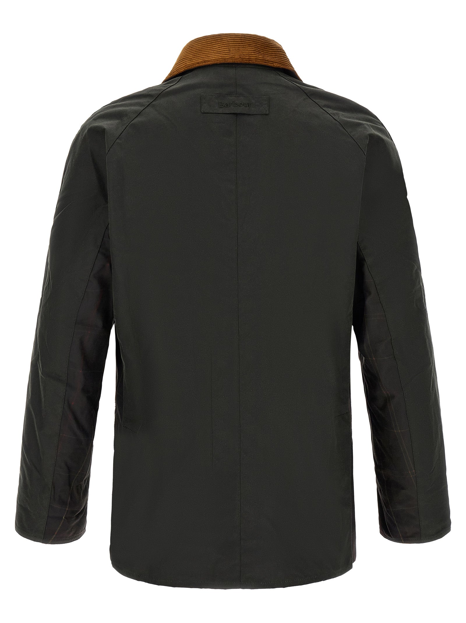 Windbreaker Jacket by Barbour for men in cotton corduroy bicolour & green features an perennial silhouette with a refined and perennial pockets & windproof for a sophisticated weather-resistant look.