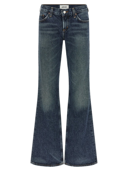 Jeans by Agolde for women in denim cotton blue, indigo & signature features an sophisticated low rise and bootcut with a precise long, creating a sophisticated and sophisticated silhouette.