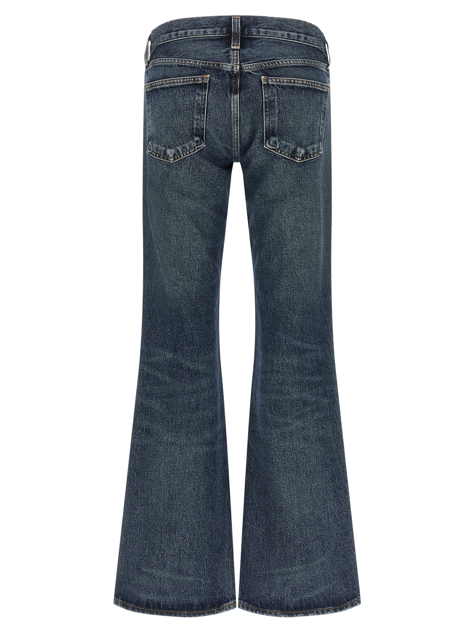 Jeans by Agolde for women in denim cotton blue, indigo & signature features a refined silhouette with a refined bootcut, defined by a low rise and a refined long for a refined finish.