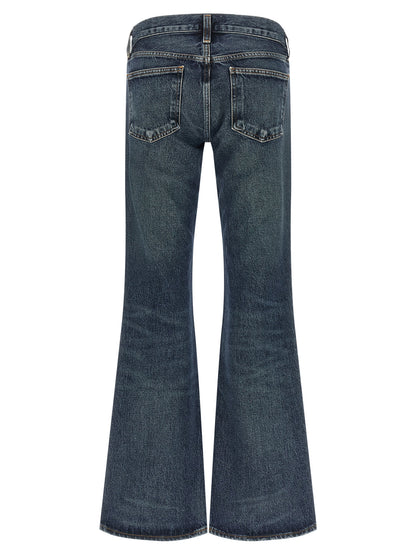Jeans by Agolde for women in denim cotton blue, indigo & signature features a refined silhouette with a refined bootcut, defined by a low rise and a refined long for a refined finish.