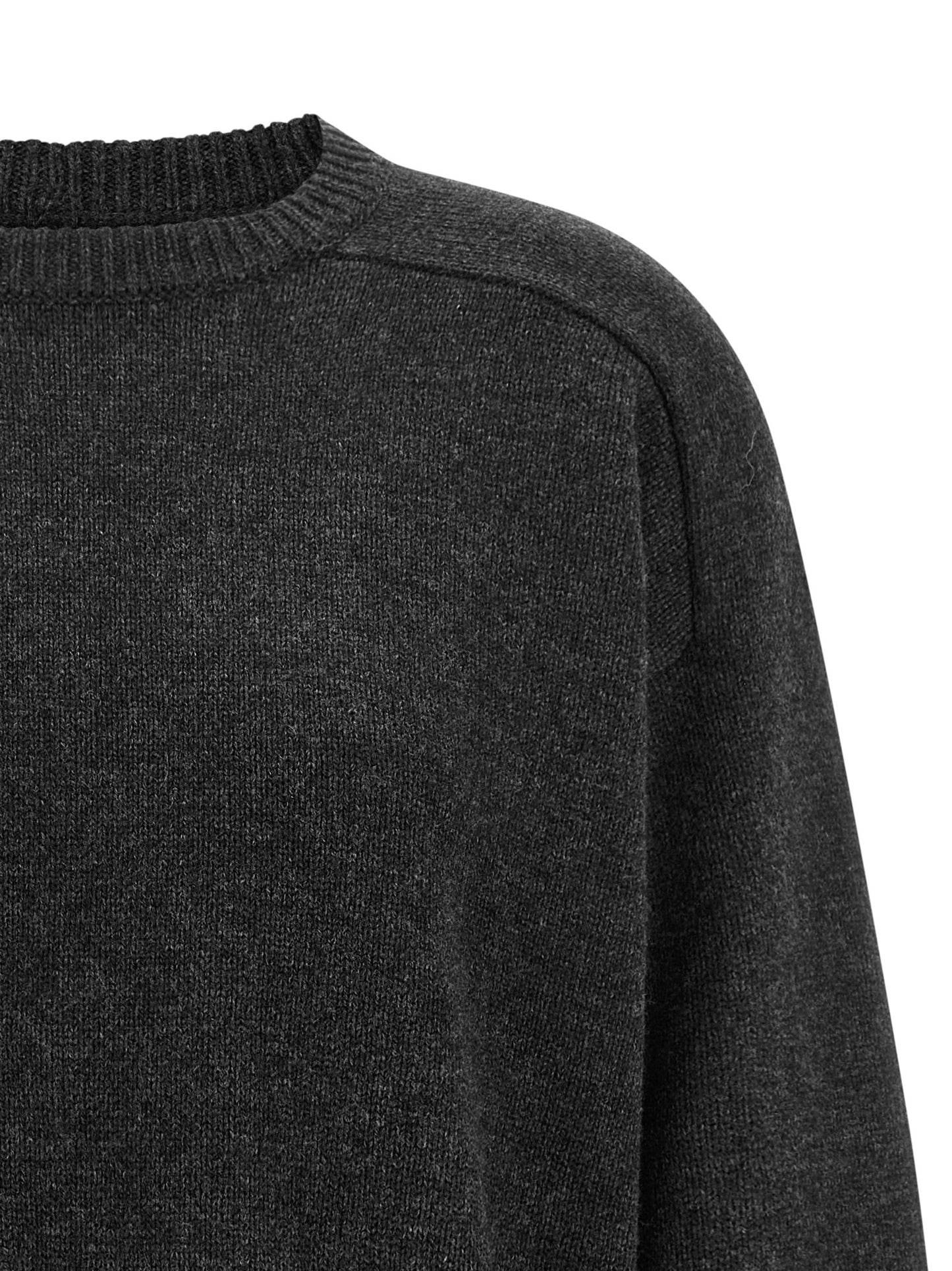Cardigan by Loulou De Saison for women in cashmere gray & patterned features an impeccable silhouette, showcasing a sophisticated crew neckline and detail for a truly impeccable finish.