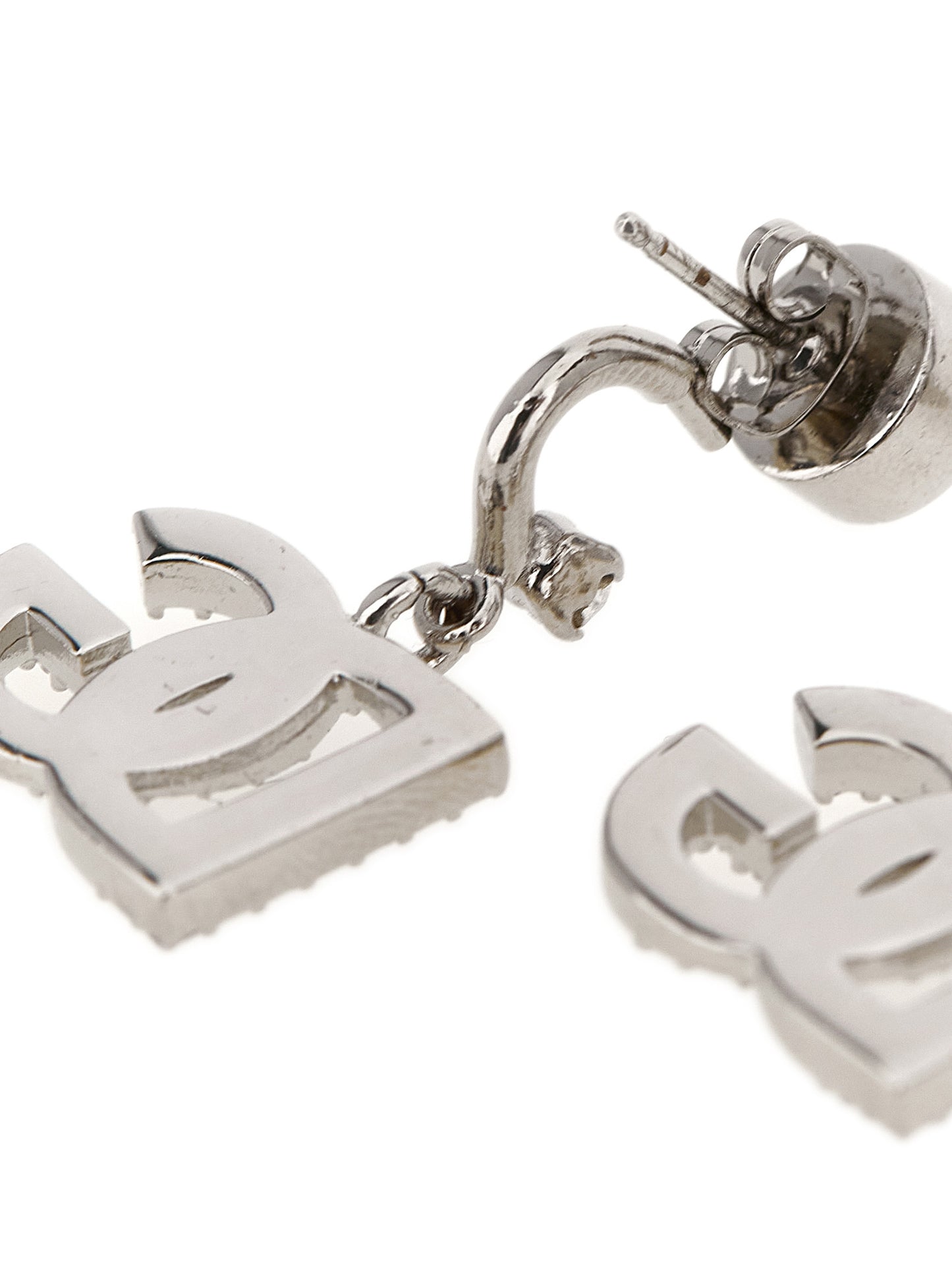 Dolce & Gabbana Women's Silver Brass & Crystal Earrings - Silver Transparent Monogram