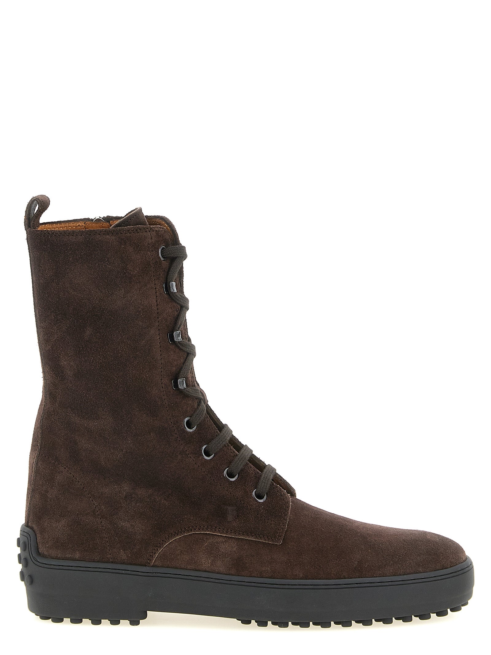 Lace-Up Ankle Winter Boots by Tod's for women in calfskin leather brown features an avant-garde Women's Calfskin Leather Lace-Up Ankle Winter Boots silhouette, defined by a sophisticated and a avant-garde .