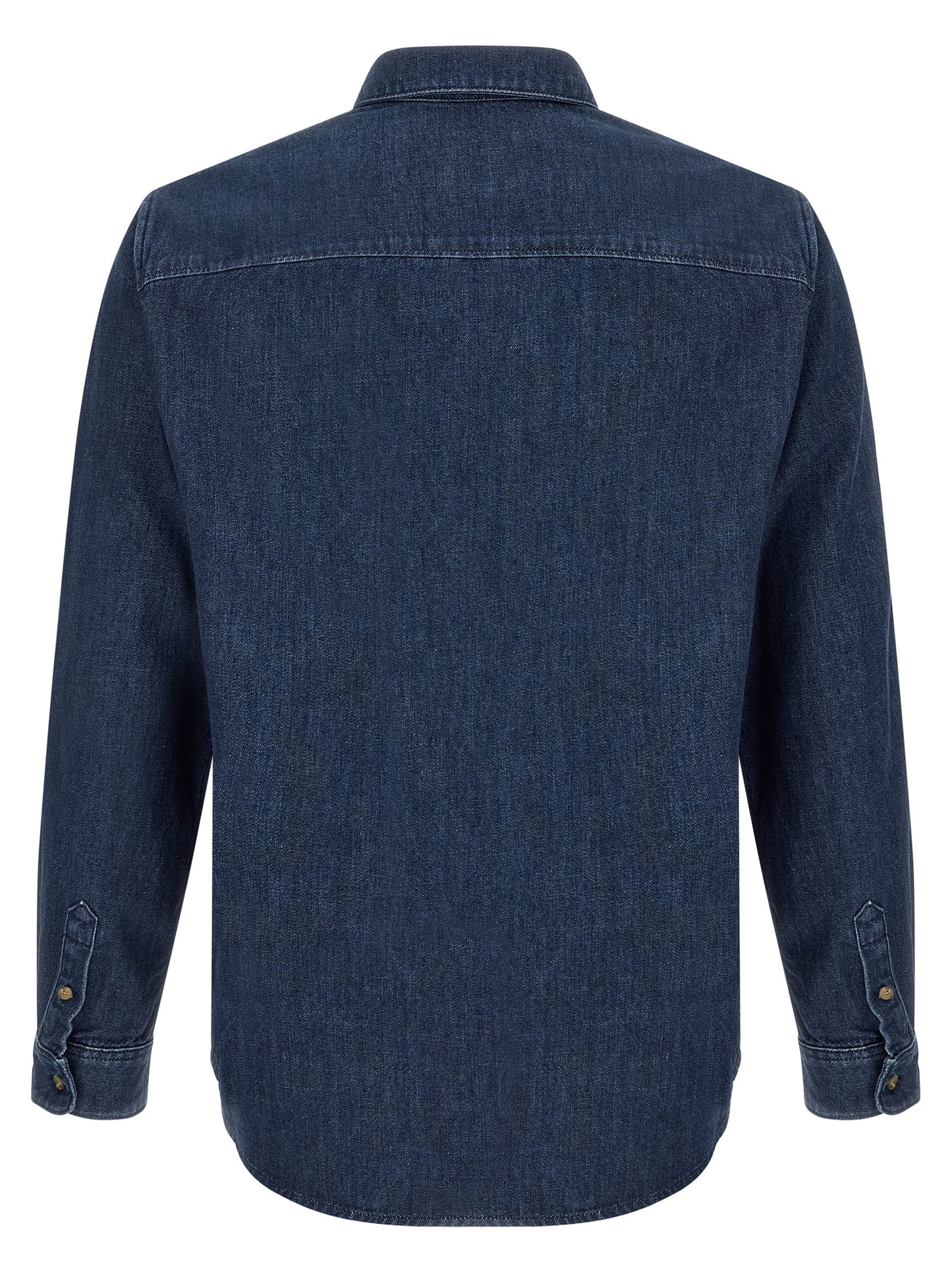 Shirt by A.P.C. for men in cotton blue features an polished silhouette, showcasing a sophisticated button-down-collar neckline and detail for a truly polished finish.