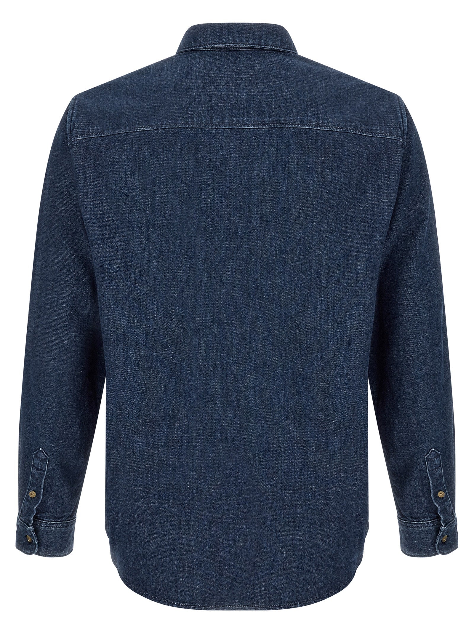 Shirt by A.P.C. for men in cotton blue features an polished silhouette, showcasing a sophisticated button-down-collar neckline and detail for a truly polished finish.