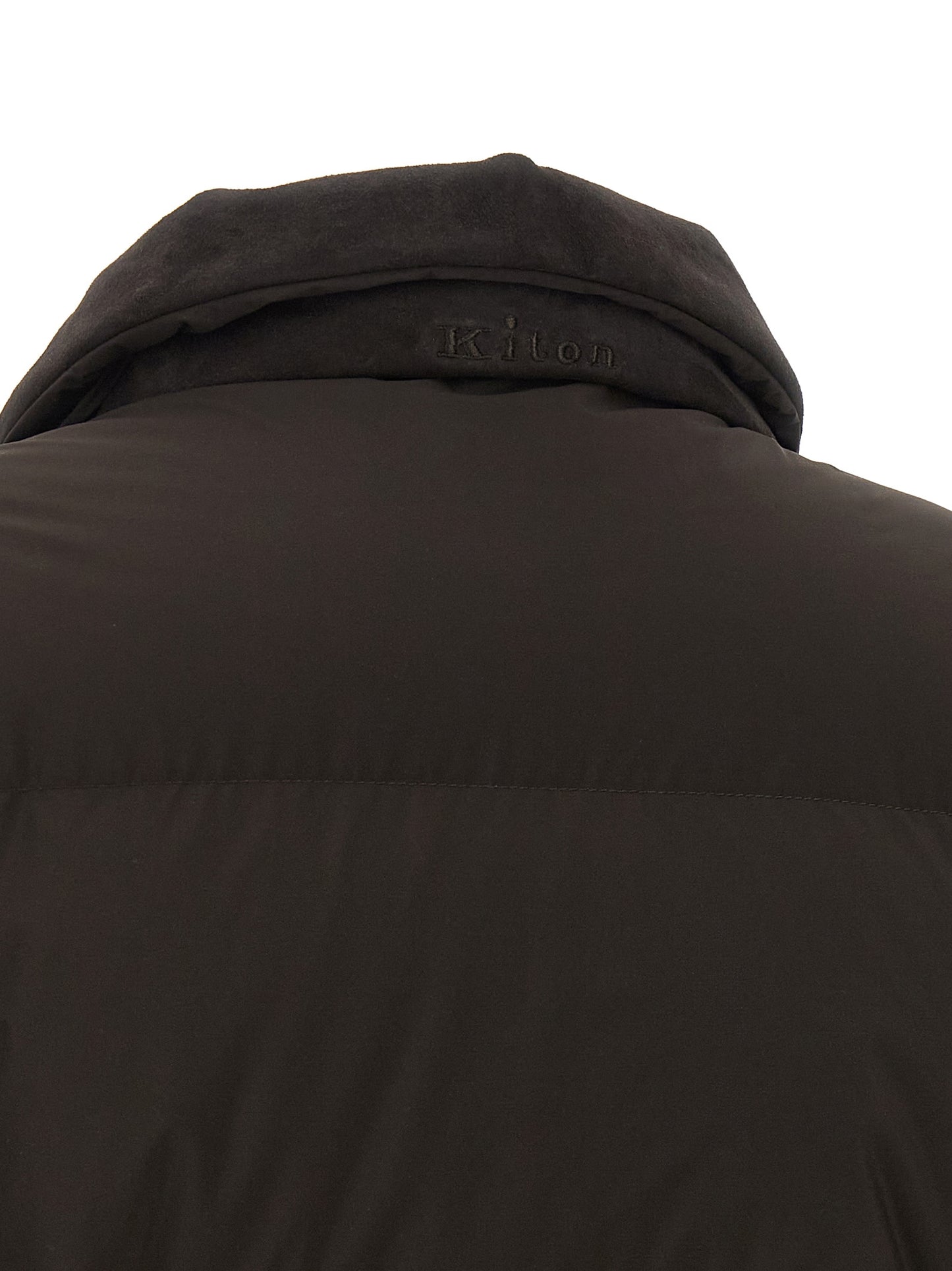Puffer Jacket by Kiton for women in polyamide suede leather brown features an on trend silhouette, showcasing refined insulated and a sophisticated for a truly on trend finish.
