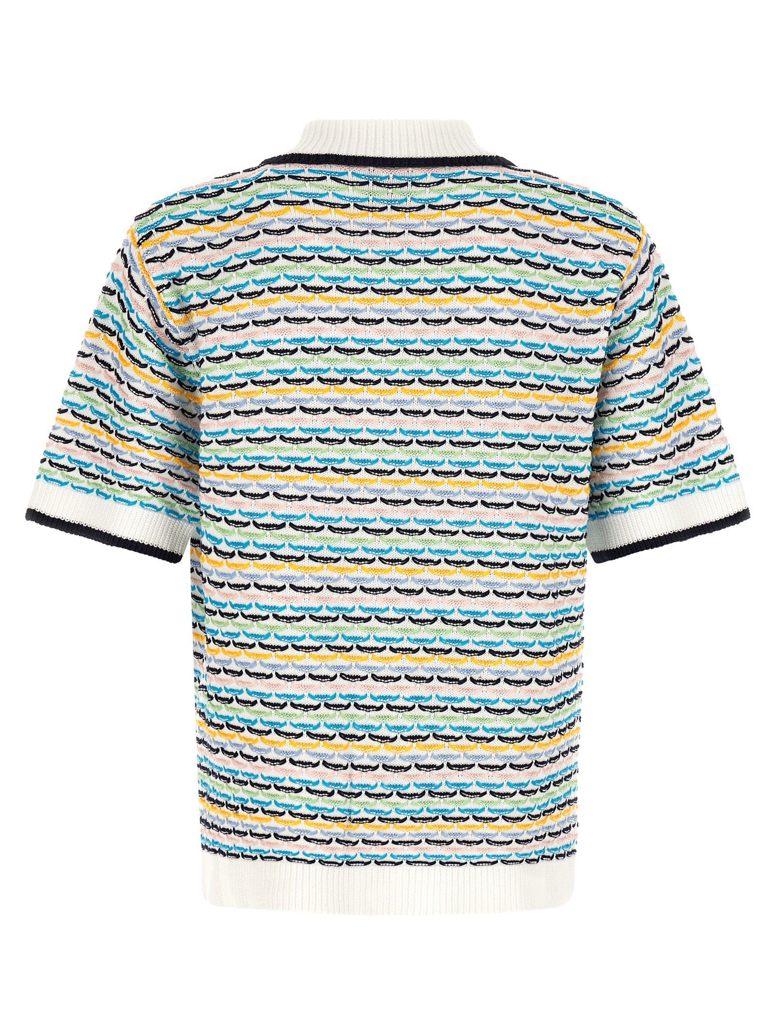 Shirt by Casablanca for men in cotton gold, multicolor, pearl, rainbow, patterned, monogram & striped features an architectural silhouette with a refined and elegant for a architectural look.