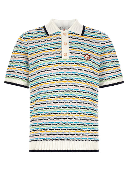 This Polo Shirt by Casablanca for men in cotton multicolor, pearl & patterned presents a flawless silhouette, showcasing flawless detailing and a refined for a truly flawless aesthetic.