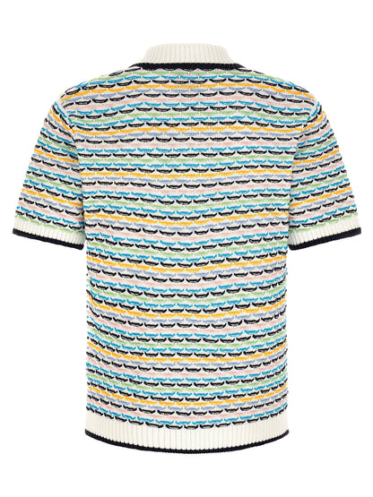 Polo Shirt by Casablanca for men in cotton multicolor, pearl & patterned showcases a enviable silhouette, featuring a refined and for a enviable finish.