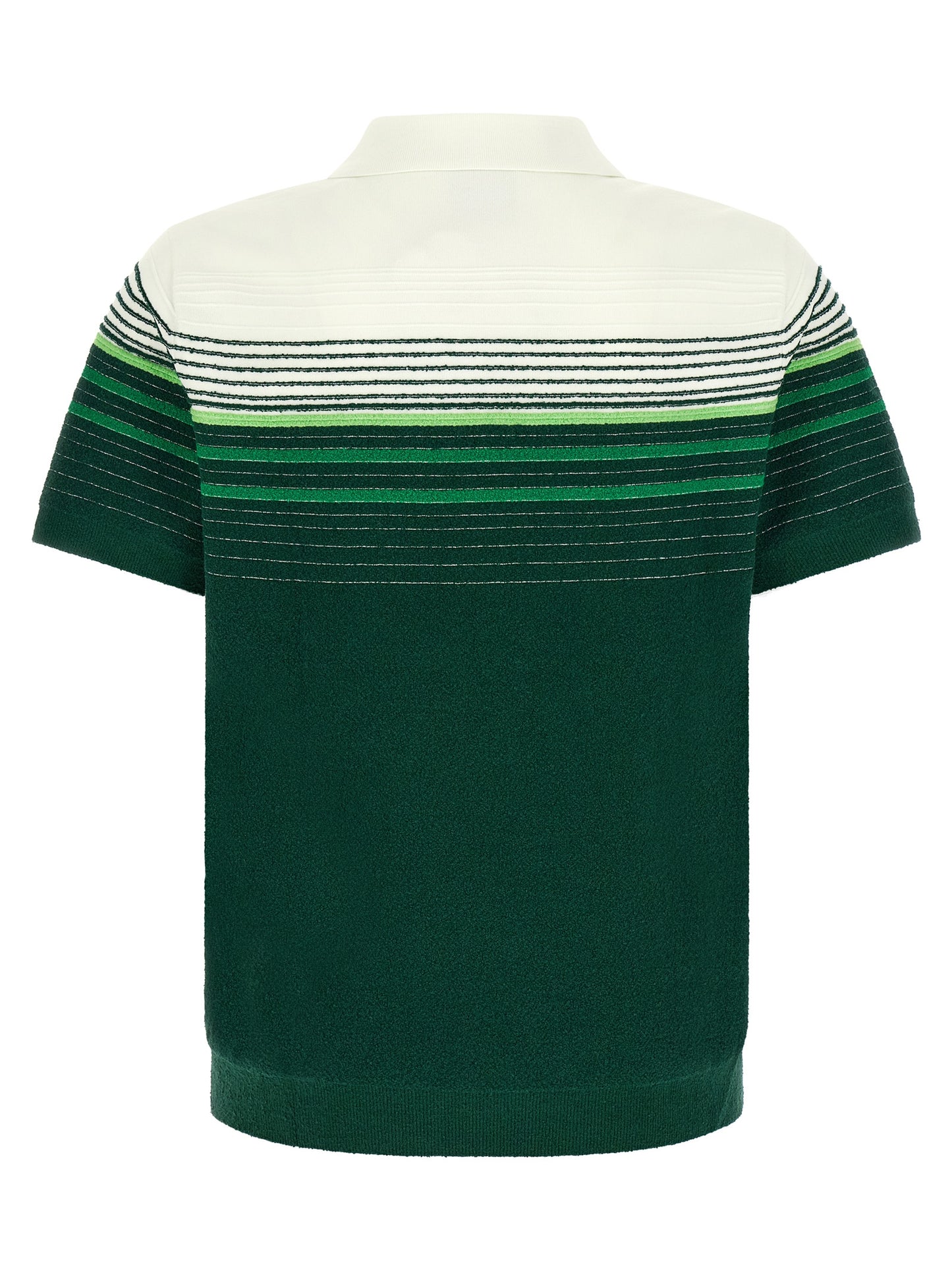 Polo Shirt by Casablanca for men in nylon cotton bicolour, gold, green, pearl, white & striped features a eye catching silhouette, showcasing a refined and for a eye catching finish.
