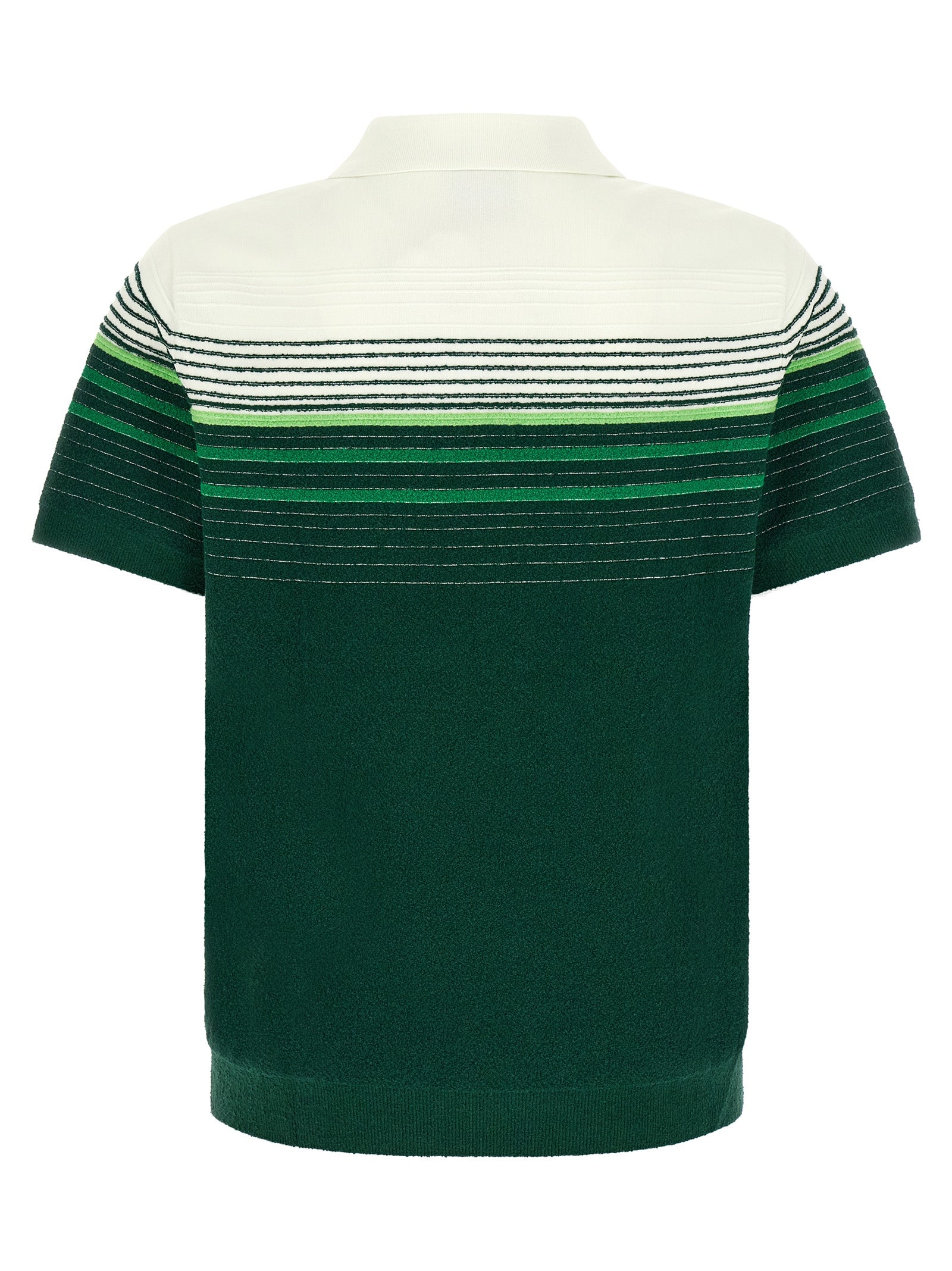 Polo Shirt by Casablanca for men in nylon cotton bicolour, gold, green, pearl, white & striped features a eye catching silhouette, showcasing a refined and for a eye catching finish.