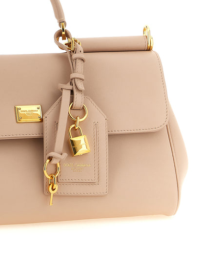 Flap Handbag by Dolce & Gabbana for women in leather & metal gold, multicolor & pink features a exquisite silhouette, showcasing a secure flap and exquisite with versatile shoulder-strap, handle & detachable-strap for a exquisite finish.
