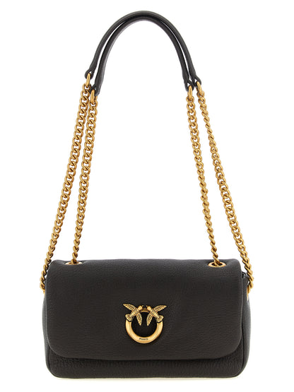 Crossbody Handbag by PINKO for women in lamb leather black, brown, gold & signature features an versatile silhouette, showcasing a secure buckle and versatile with versatile crossbody-strap for a versatile finish.