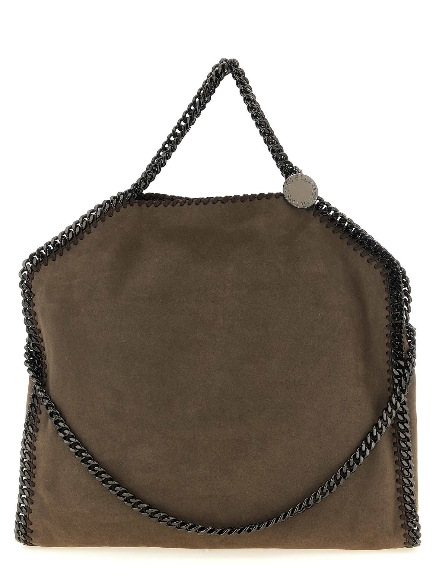 This Handbag by Stella McCartney for women in polyamide and gray presents a sculptural silhouette featuring a secure , ample , and versatile shoulder-strap & handle for a sculptural finish.