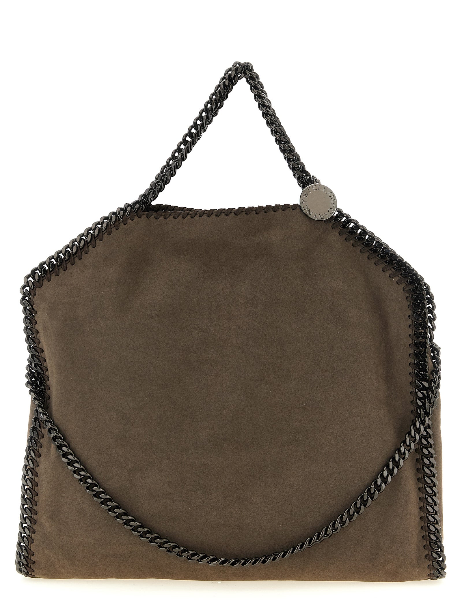 This Handbag by Stella McCartney for women in polyamide and gray presents a sculptural silhouette featuring a secure , ample , and versatile shoulder-strap & handle for a sculptural finish.