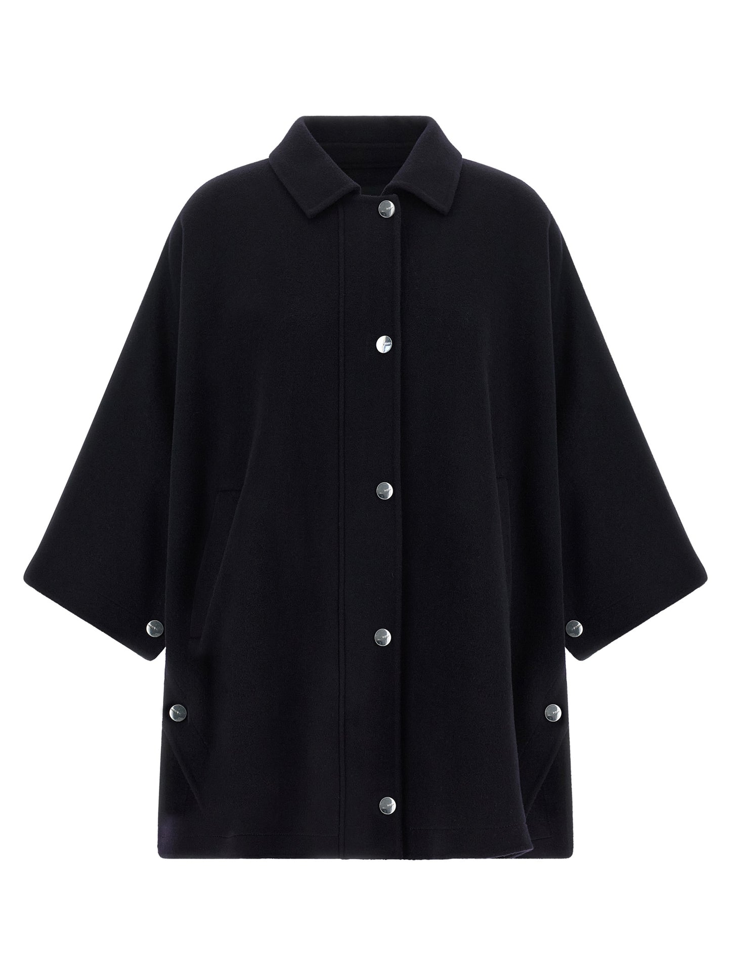 Cape by PINKO for women in polyamide & wool blue & silver presents a cosy chic silhouette, meticulously detailed with distinctive and a sophisticated turtle neckline for a truly cosy chic finish.