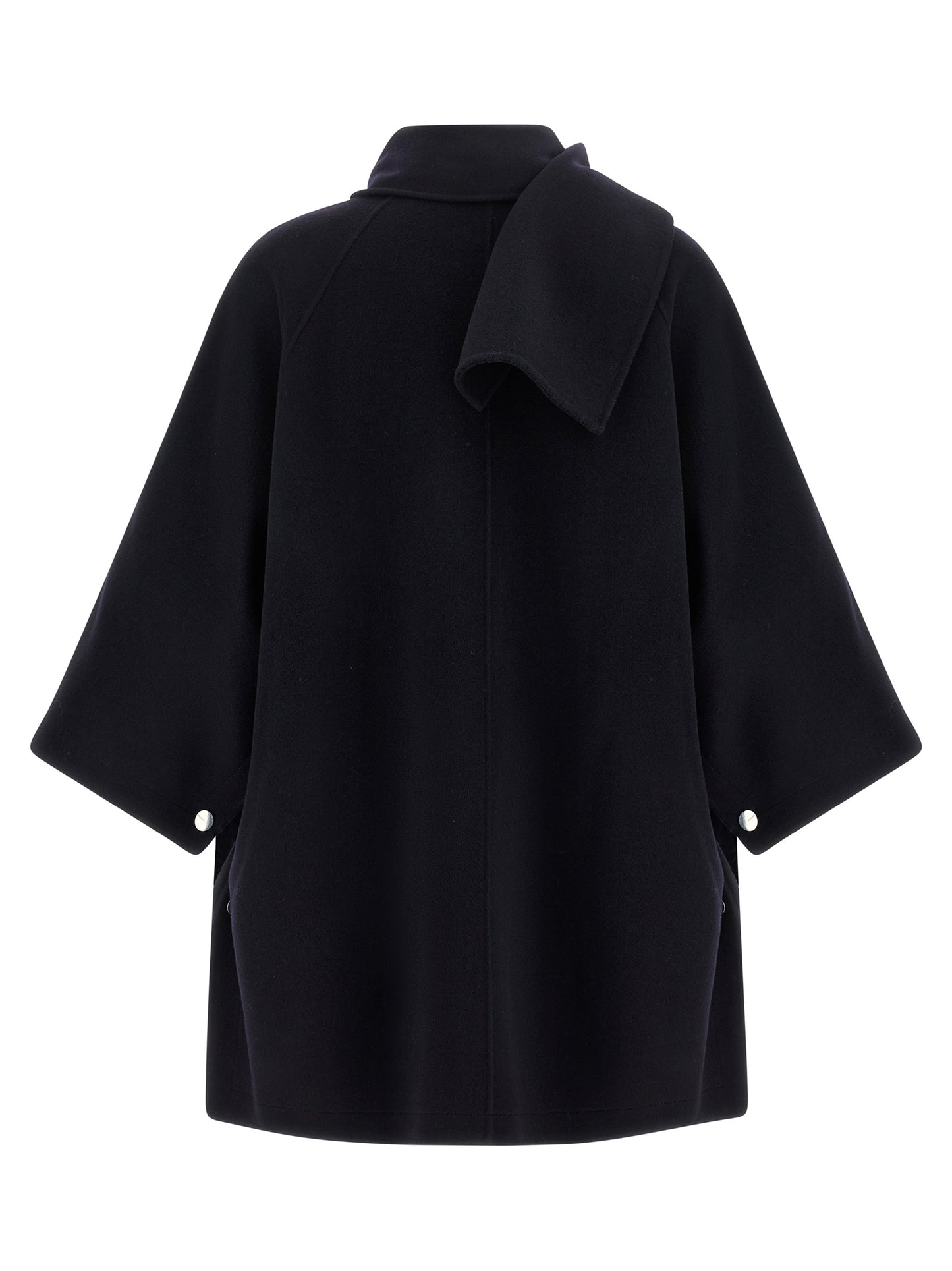 Cape by PINKO for women in polyamide & wool blue & silver presents a coveted silhouette featuring coveted and a coveted turtle neckline for an elegant finish.