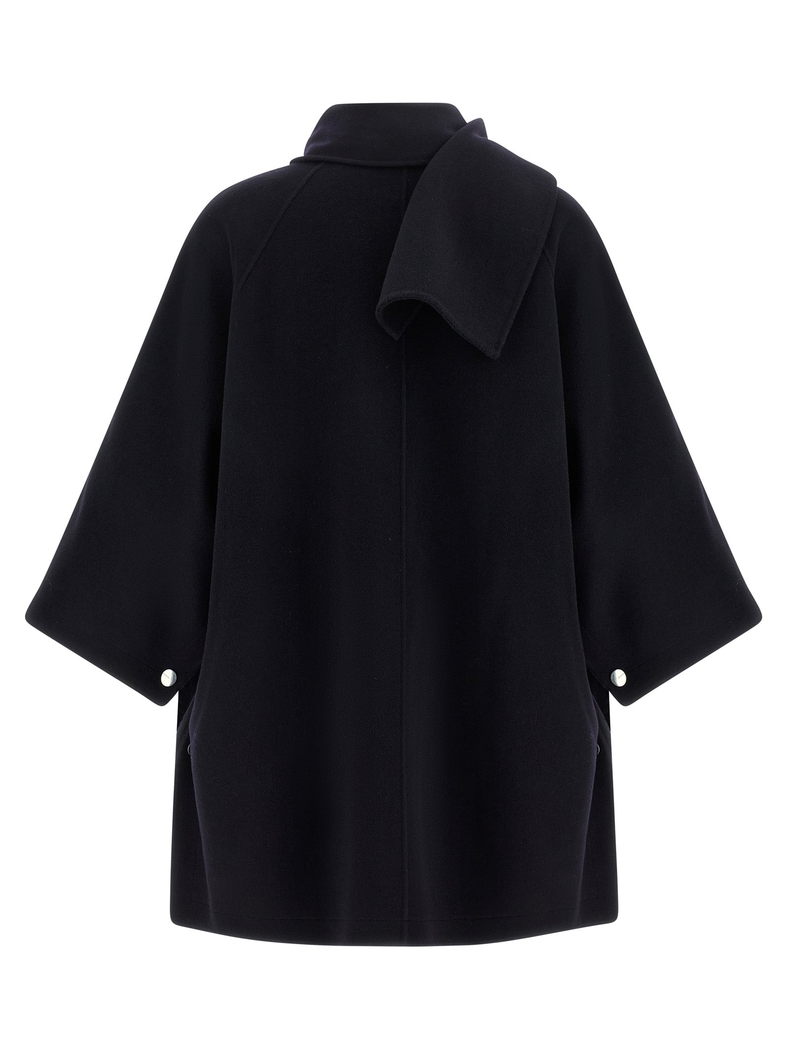 Cape by PINKO for women in polyamide & wool blue & silver presents a coveted silhouette featuring coveted and a coveted turtle neckline for an elegant finish.