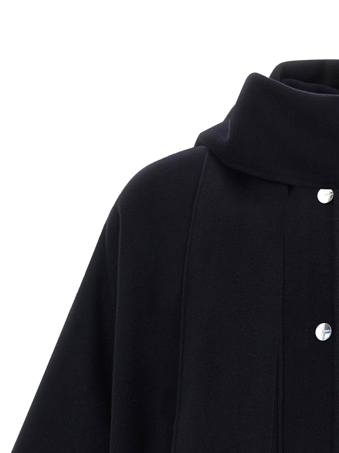 Cape by PINKO for women in polyamide & wool blue & silver features a versatile silhouette, artfully detailed with a versatile turtle neckline and distinctive for a truly versatile finish.