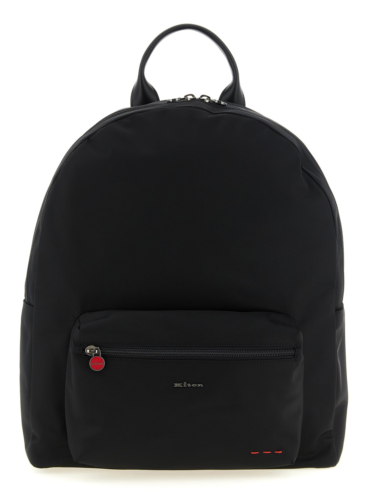 Backpack by Kiton for men in polyamide leather & canvas black & red features a effortlessly chic Polyamide Leather & Canvas Backpack design, showcasing a secure zipper, ample external-pockets, and versatile handle, backpack-strap & adjustable-strap for a effortlessly chic finish.