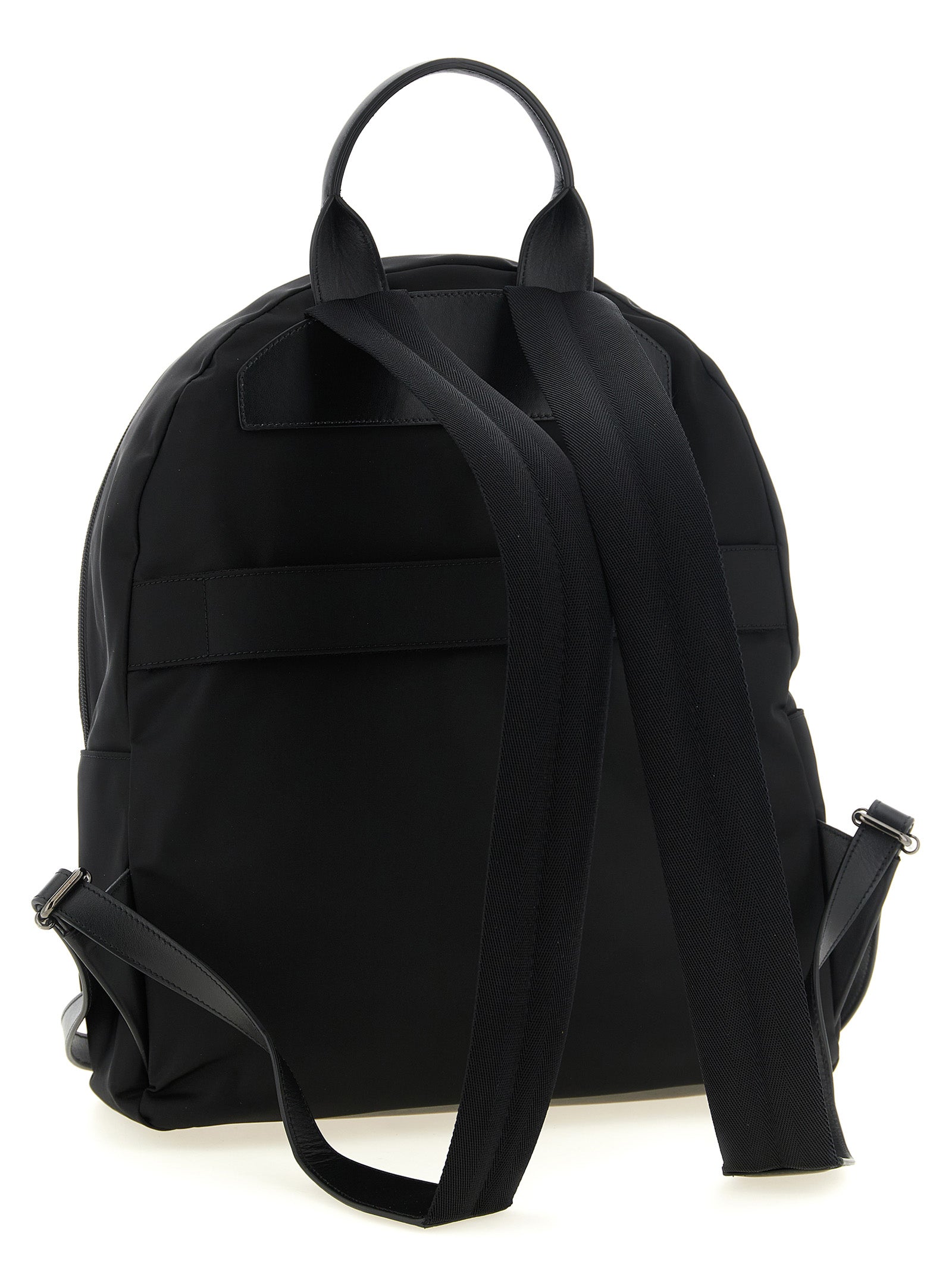 Backpack by Kiton for men in polyamide leather & canvas black & red presents a versatile Polyamide Leather & Canvas Backpack design, showcasing a secure zipper with ample external-pockets and versatile handle, backpack-strap & adjustable-strap for a versatile finish.