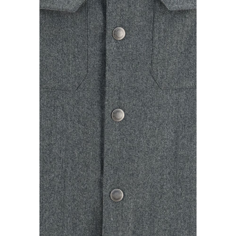 Dress Shirt by Brunello Cucinelli for men in virgin wool gray features an polished silhouette, showcasing a sophisticated and detail for a truly polished finish.