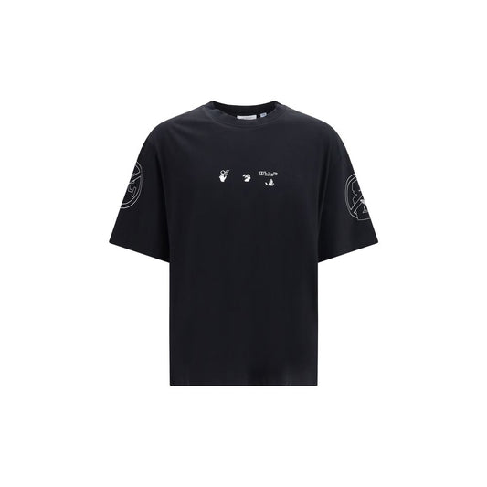Activewear T-Shirt by Off-White for men in cotton black, white & print features a versatile silhouette, showcasing a versatile crew neckline and short-sleeve detailed with high-performance for a premium look.