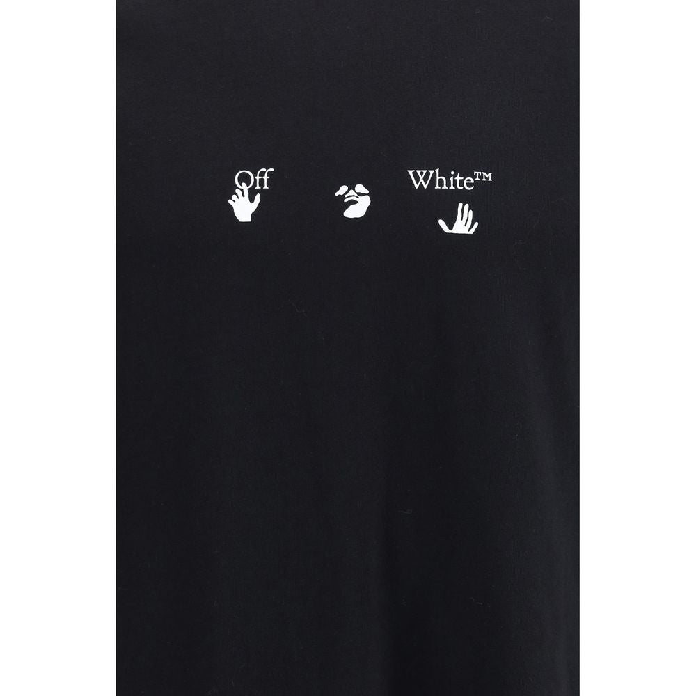 Activewear T-Shirt by Off-White for men in cotton black, white & print features an contemporary design with , a length, and a contemporary crew neckline.