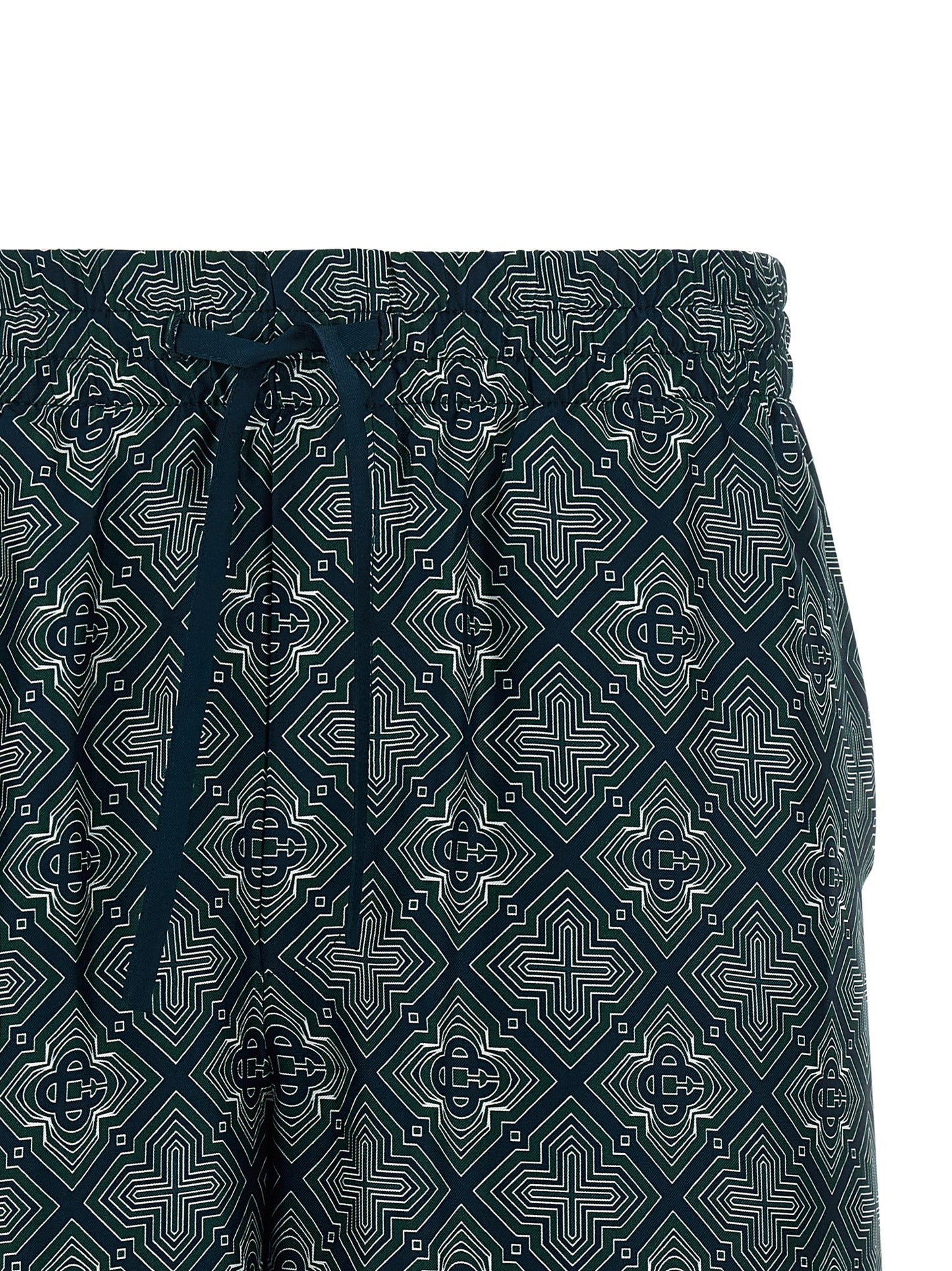 Bermuda Shorts by Casablanca for men in silk dark-green, multicolor, navy, patterned & monogram features an nuanced silhouette, showcasing a nuanced relaxed-fit with a short cut and for a sophisticated, premium finish.