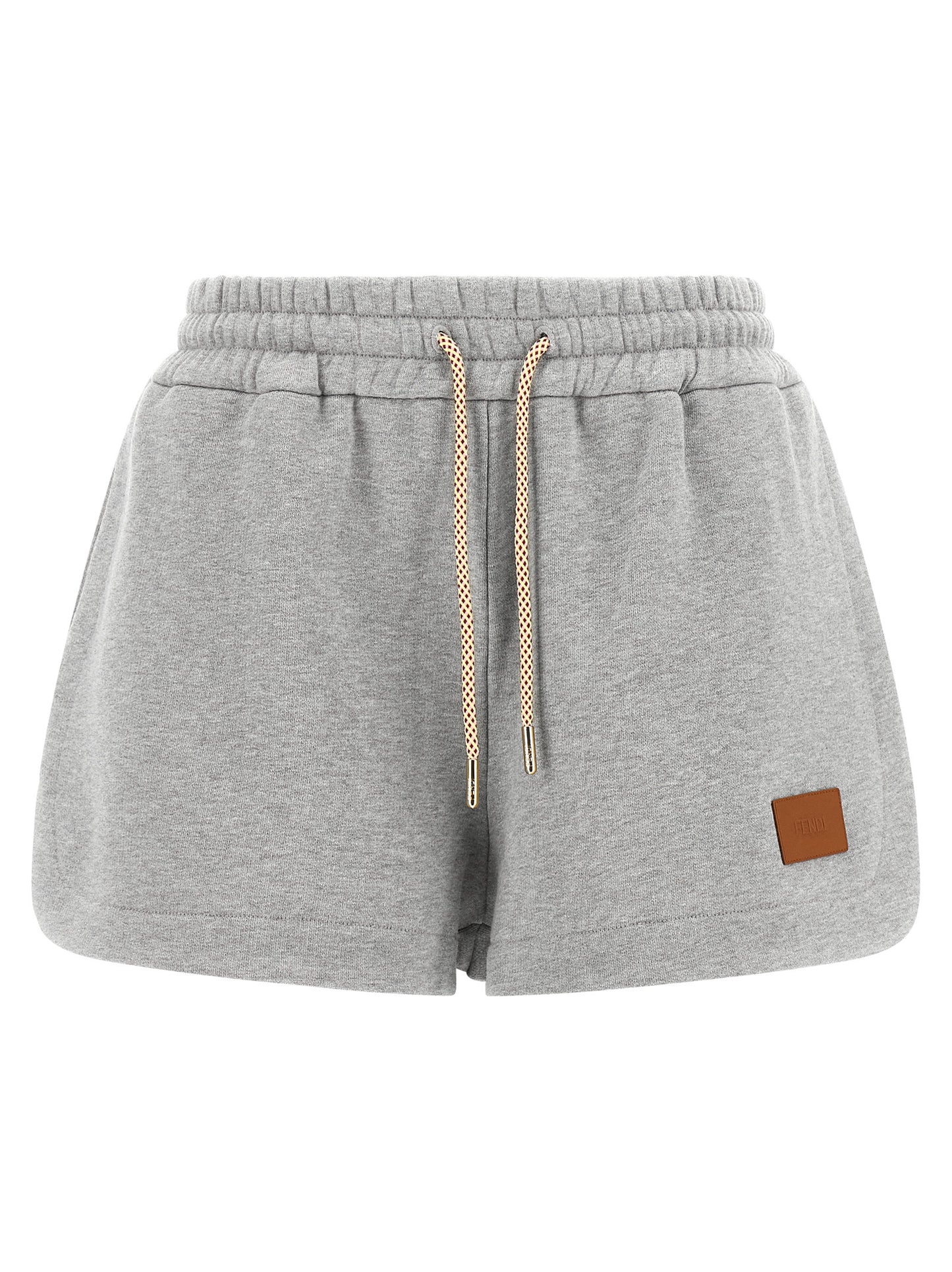 Fendi Women's Leather & Cotton Bermuda Shorts - Gray