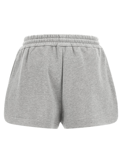 Fendi Women's Leather & Cotton Bermuda Shorts - Gray