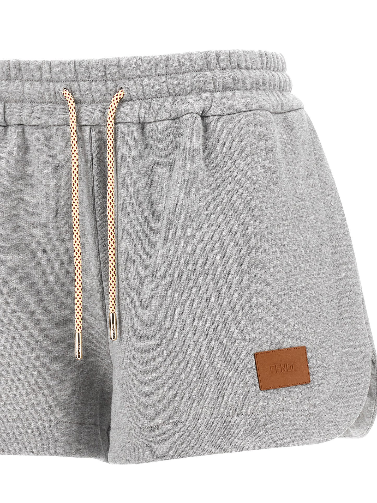 Fendi Women's Leather & Cotton Bermuda Shorts - Gray