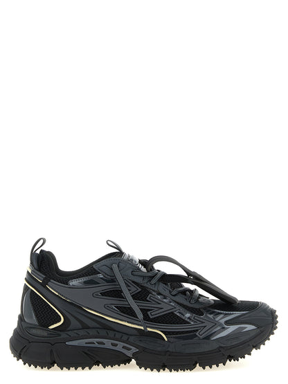 Athletic Sneakers by Off-White for men in polyamide polyethylene & polyurethane black, gold, white & signature presents a sleek silhouette, perfectly capturing the athletic style essence of Men's Athletic Polyamide Polyethylene & Polyurethane Sneakers with its sleek design and premium finish.