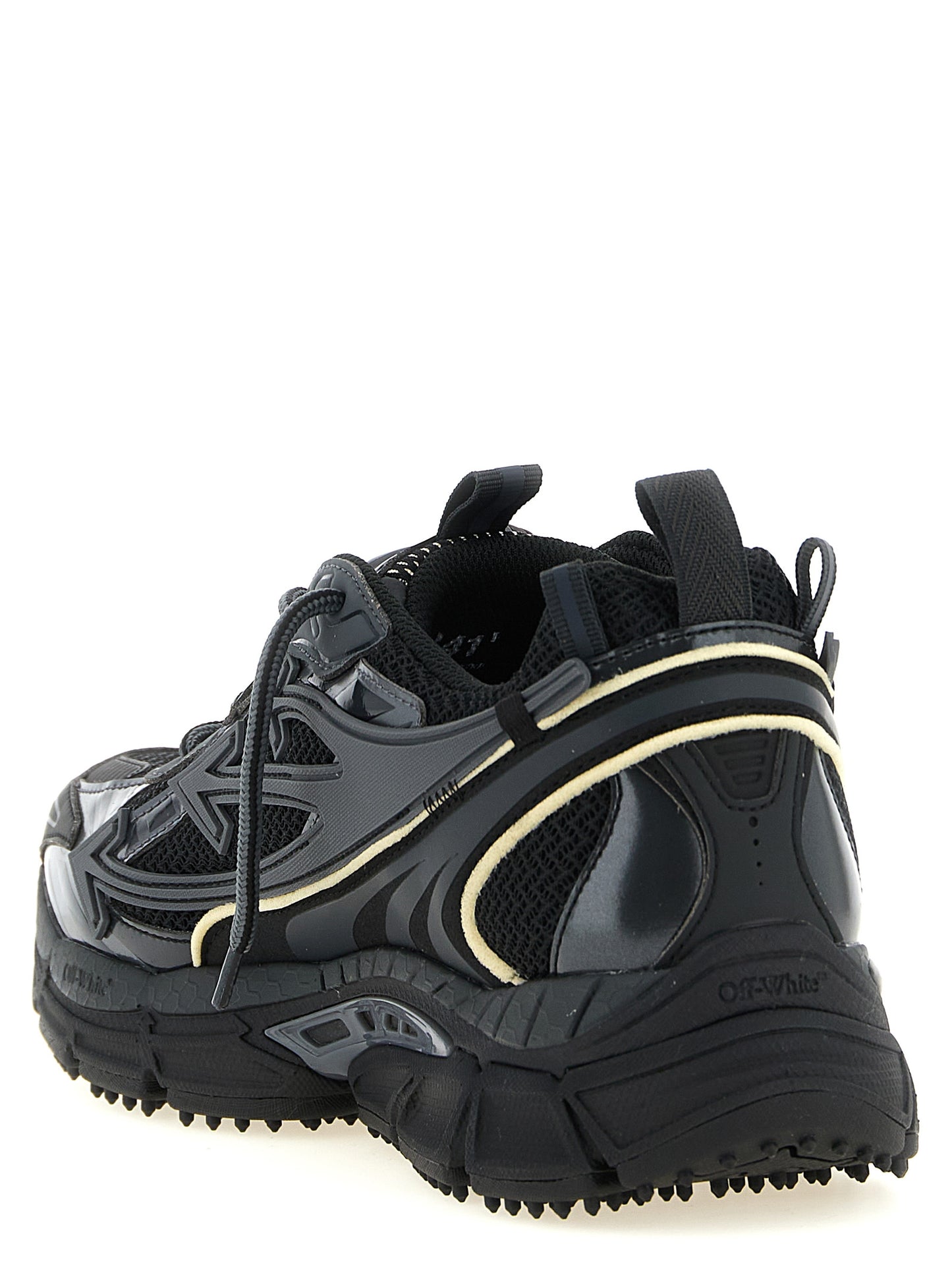 Athletic Sneakers Off-White men polyamide polyethylene & polyurethane black, gold, white & signature featuring a avant-garde Men's Athletic Polyamide Polyethylene & Polyurethane Sneakers design with a avant-garde athletic style for a refined finish.