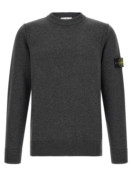 Stone Island Gray Virgin Wool Cardigan
