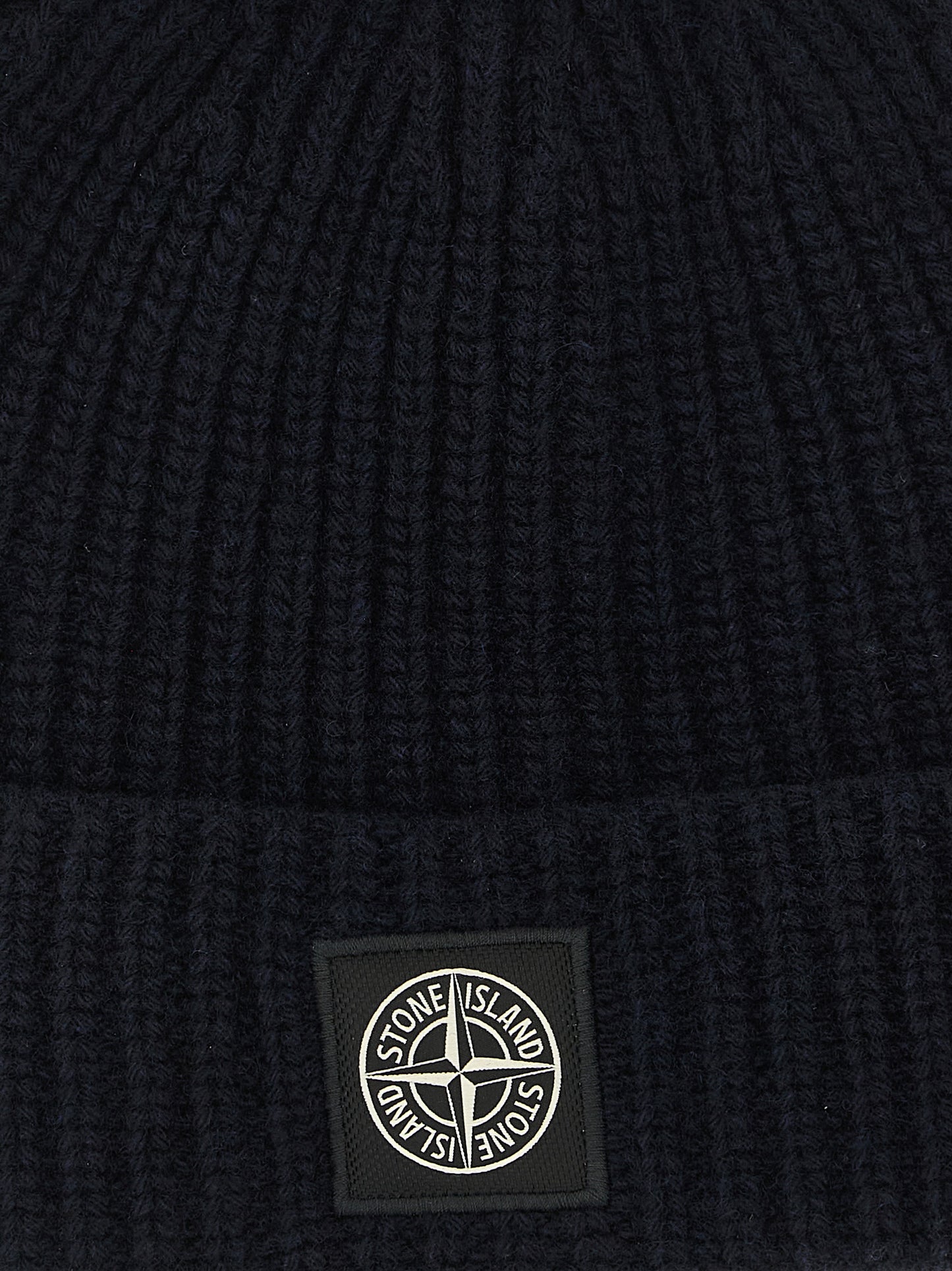 Stone Island Blue Virgin Wool Beanie