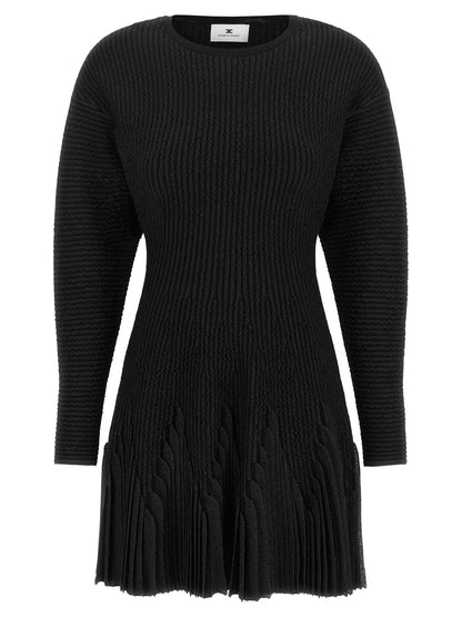 Dress by Elisabetta Franchi for women in polyester viscose & polyamide black & signature features an magnificent silhouette, artfully detailed with a magnificent and long-sleeve that flows into an magnificent short.