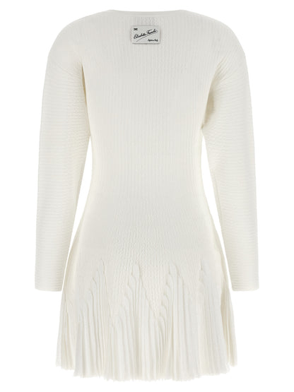 Dress by Elisabetta Franchi for women in polyamide polyester viscose white, patterned & signature features an sultry silhouette defined by a and , falling to an sultry short for a sultry look.