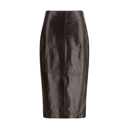 Skirt by Arma for women in leather brown & patterned features a captivating silhouette, showcasing the captivating Women's Leather Long Skirt design with a sophisticated long for a captivating look.