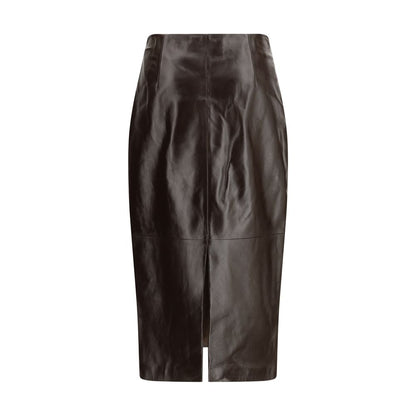 Skirt by Arma for women in leather brown & patterned features an tailored silhouette, artfully capturing the essence of Women's Leather Long Skirt in a sophisticated long.