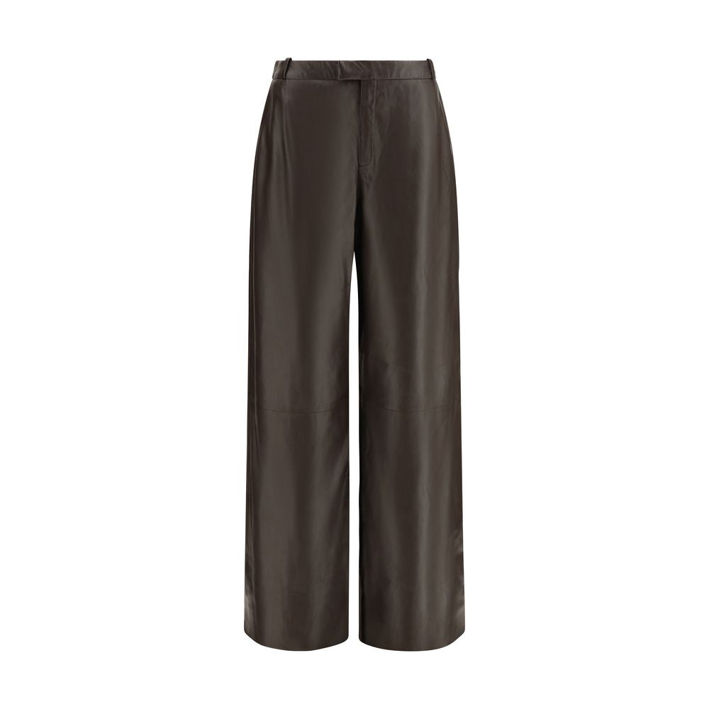 Pants by Arma for women in leather brown features a stylish silhouette with a stylish regular-fit, long, and .